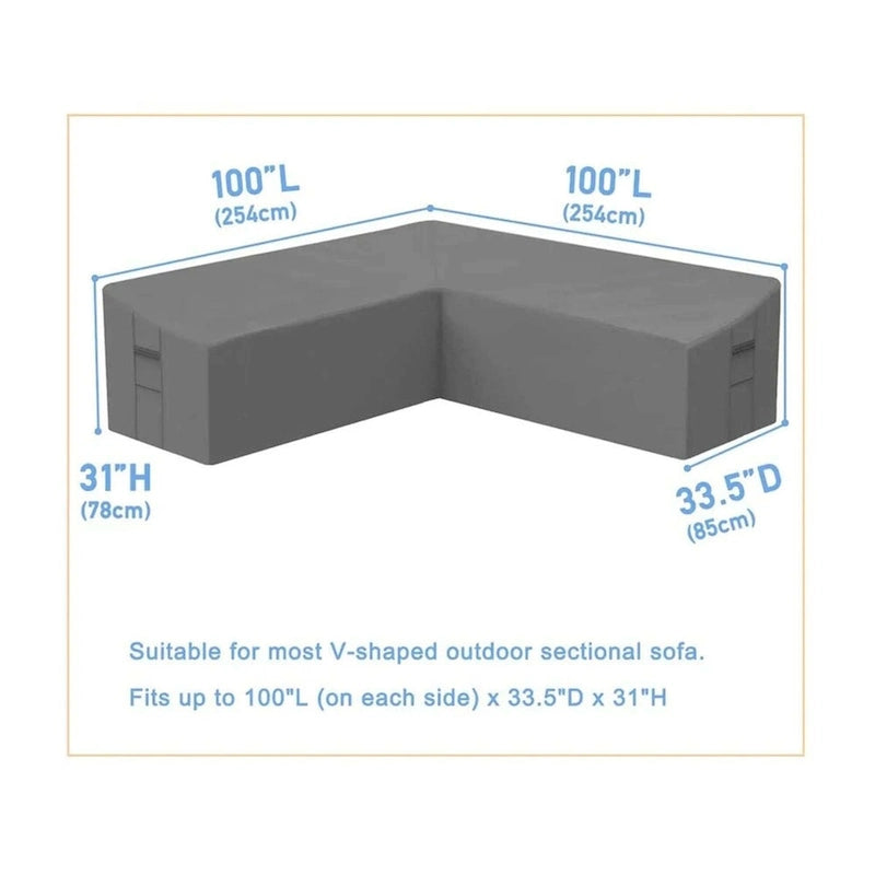 Universal Patio Sectional Sofa Cover Anti-UV & Windproof Waterproof