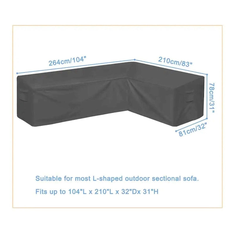Universal Patio Sectional Sofa Cover Anti-UV & Windproof Waterproof