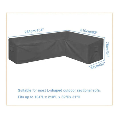 Universal Patio Sectional Sofa Cover Anti-UV & Windproof Waterproof