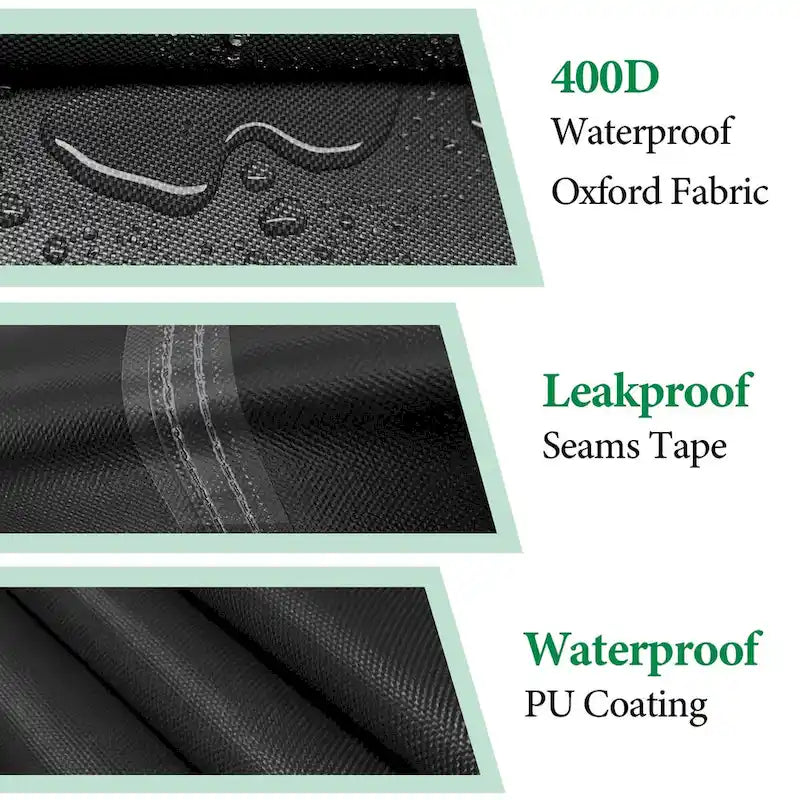 Collapsible Lounge Chair Cover - 400D Oxford Fabric with PU Coating, Waterproof & Dustproof, 58 L x 26 W x 44 H