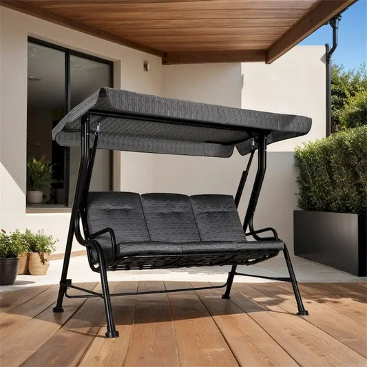 Outsunny Patio Swing Chair,Outdoor Swing Glider with Adjustable Canopy