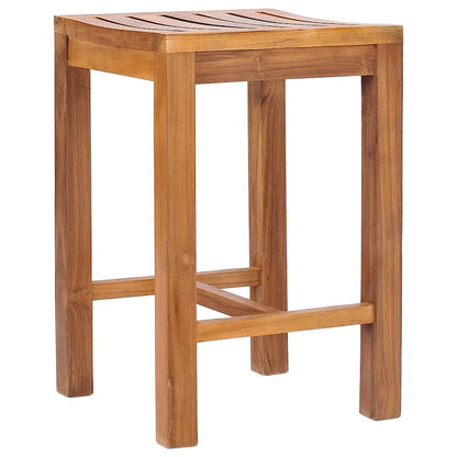 Chic Teak 7 Piece Teak Wood Antigua Patio Counter Height Bistro Set with 71  Rectangular Table and 6 Stools