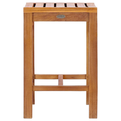 Chic Teak 7 Piece Teak Wood Antigua Patio Counter Height Bistro Set with 71  Rectangular Table and 6 Stools