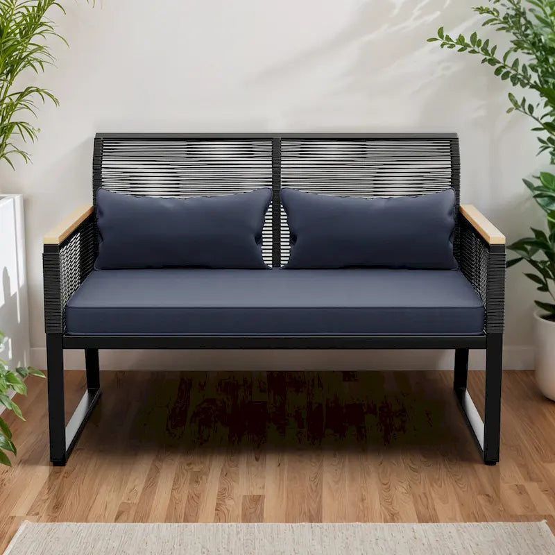 Moasis Wicker Patio Loveseat - 28.3 L x 23.6 W x 37.4 H