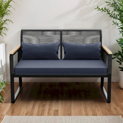 Moasis Wicker Patio Loveseat - 28.3 L x 23.6 W x 37.4 H