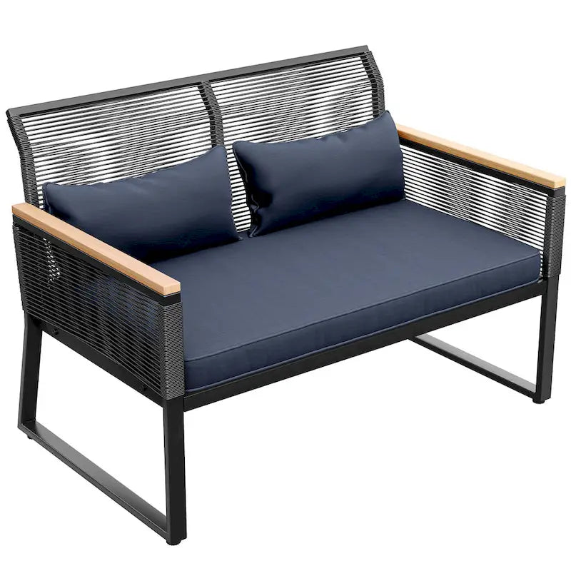 Moasis Wicker Patio Loveseat - 28.3 L x 23.6 W x 37.4 H