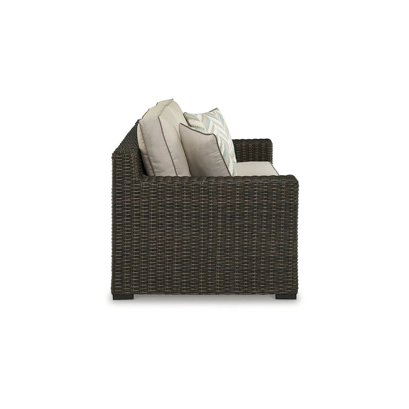 Signature Design by Ashley Coastline Bay Brown Outdoor Loveseat with Cushion - 71  W x 36  D x 36  H