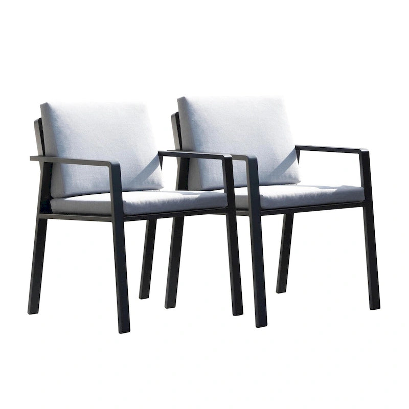 HIGOLD 3801 Nofi Patio Furniture, Outdoor Aluminum Patio Dining Chair with Cushion, Set of 2