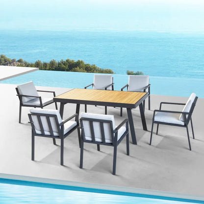 HIGOLD 3801 Nofi Patio Furniture, Outdoor Aluminum Patio Dining Chair with Cushion, Set of 2