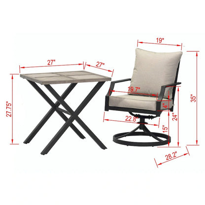 Silver Spring 3 Piece Outdoor Patio Bistro Set