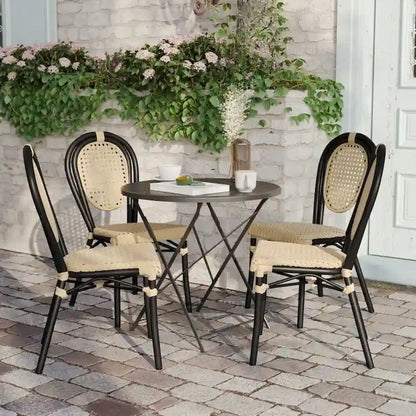 4 Pack All-Weather Commercial Paris Chairs with Metal Frames - N/A