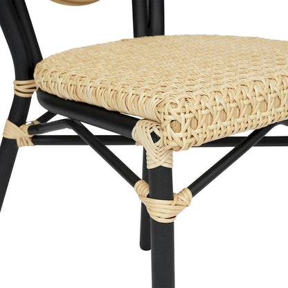 4 Pack All-Weather Commercial Paris Chairs with Metal Frames - N/A