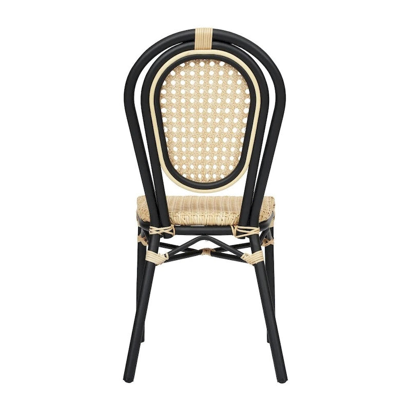 4 Pack All-Weather Commercial Paris Chairs with Metal Frames - N/A