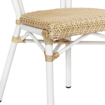 4 Pack All-Weather Commercial Paris Chairs with Metal Frames - N/A