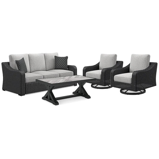 Signature Design by Ashley Beachcroft Outdoor Sofa and 2 Chairs with Coffee Table