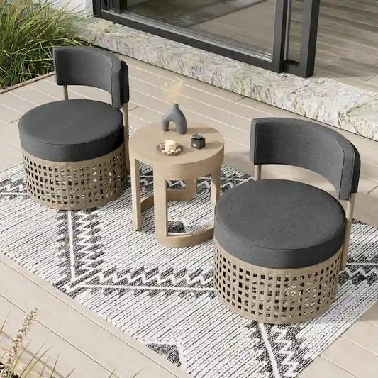 Corvus Donges 3-piece Outdoor Wicker Conversation Set