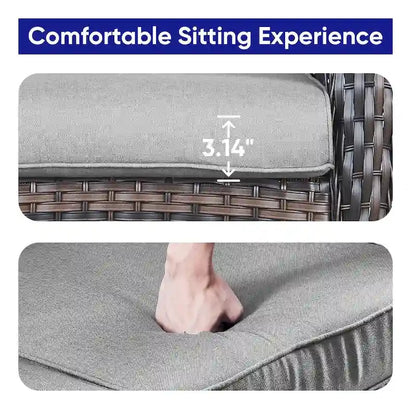 Loveseat with Coffee Table, Rocking Chair set - Brown