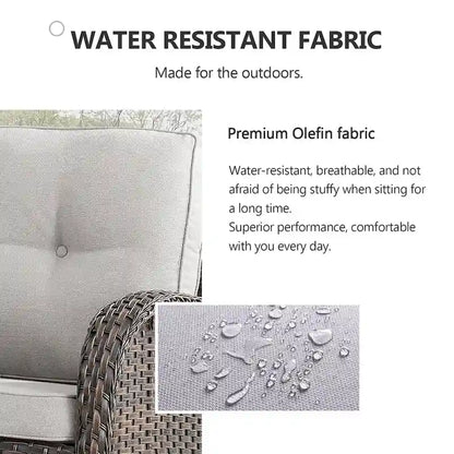 Loveseat with Coffee Table, Rocking Chair set - Brown