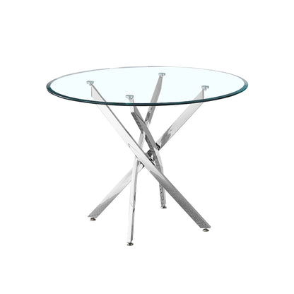 Artisan Contemporary Round Clear Dining Tempered Glass Table
