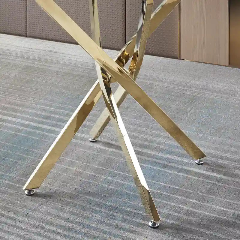 Artisan Contemporary Round Clear Dining Tempered Glass Table