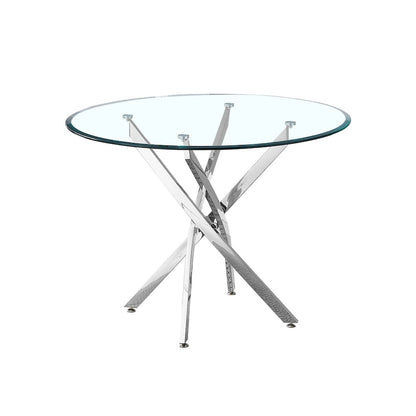 Artisan Contemporary Round Clear Dining Tempered Glass Table