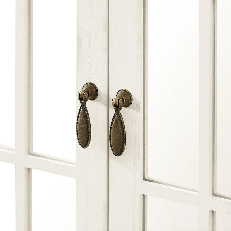 Art Leon Wood Accent Cabinet with Mirrored Doors Sideboard Buffet