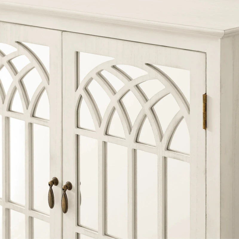 Art Leon Wood Accent Cabinet with Mirrored Doors Sideboard Buffet