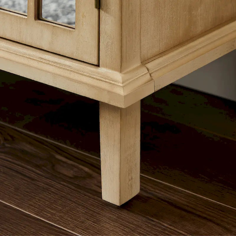 Art Leon Wood Accent Cabinet with Mirrored Doors Sideboard Buffet