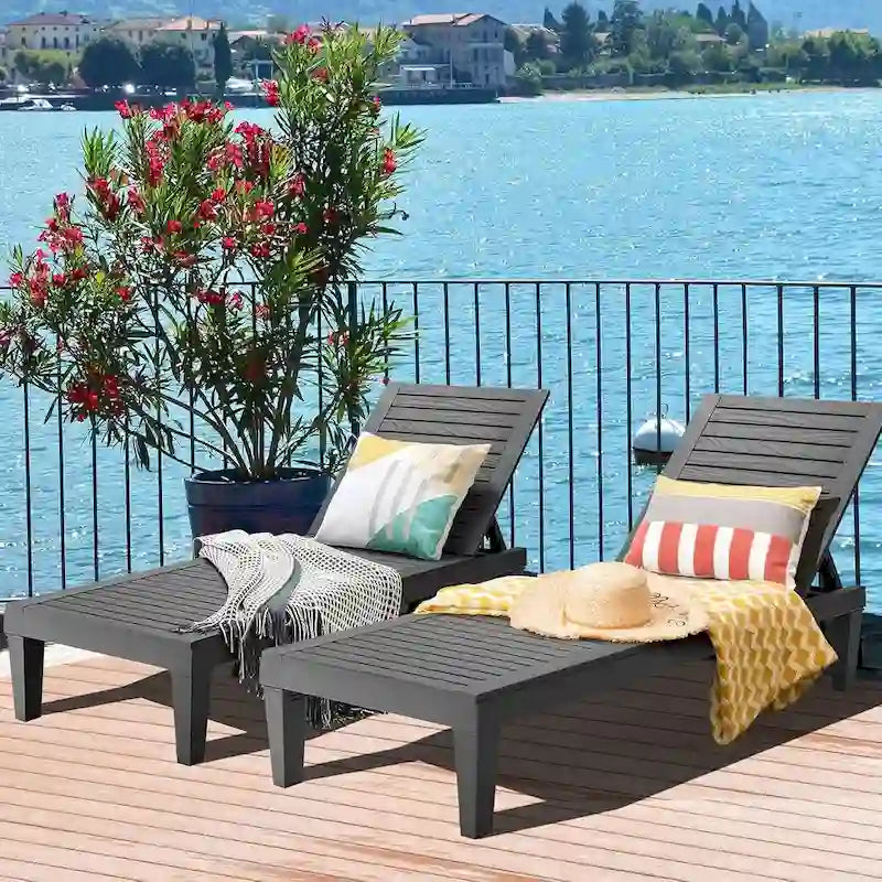 Outdoor Chaise Lounge Chair For Backyard, Poolside
