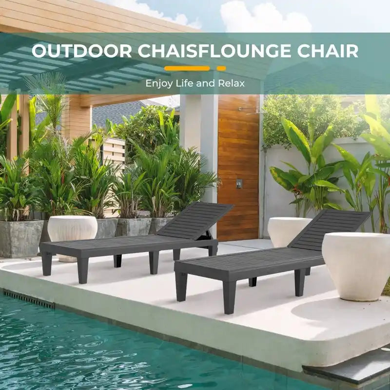 Outdoor Chaise Lounge Chair For Backyard, Poolside