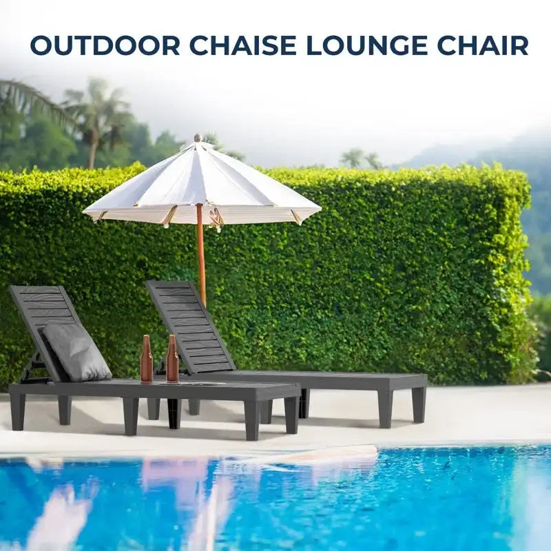 Outdoor Chaise Lounge Chair For Backyard, Poolside
