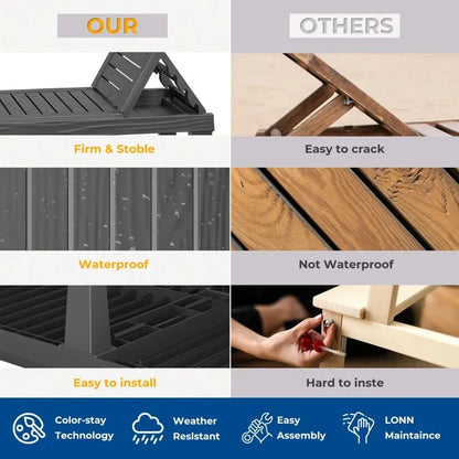 Outdoor Chaise Lounge Chair For Backyard, Poolside