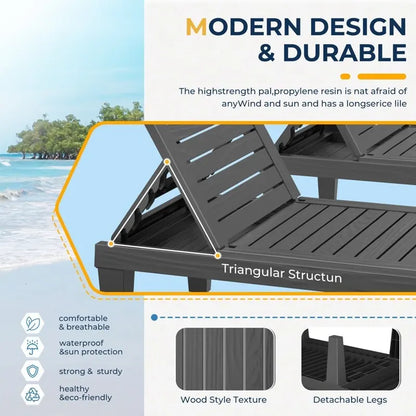 Outdoor Chaise Lounge Chair For Backyard, Poolside