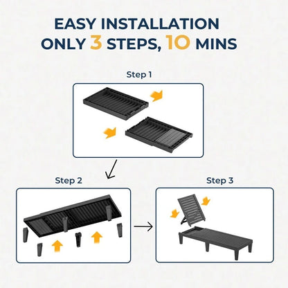 Outdoor Chaise Lounge Chair For Backyard, Poolside
