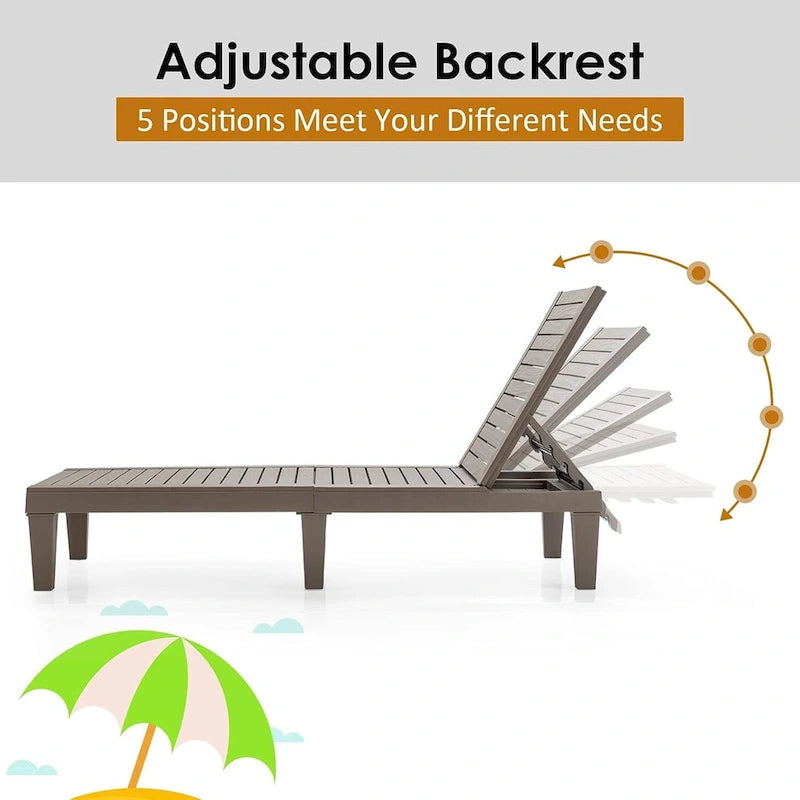 Outdoor Chaise Lounge Chair For Backyard, Poolside