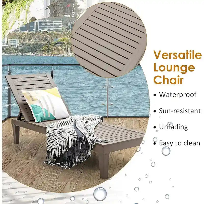 Outdoor Chaise Lounge Chair For Backyard, Poolside