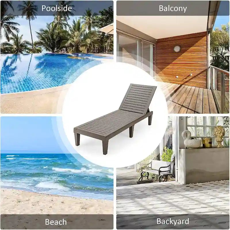 Outdoor Chaise Lounge Chair For Backyard, Poolside