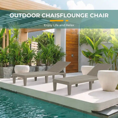 Outdoor Chaise Lounge Chair For Backyard, Poolside