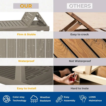 Outdoor Chaise Lounge Chair For Backyard, Poolside