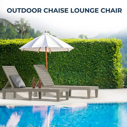 Outdoor Chaise Lounge Chair For Backyard, Poolside