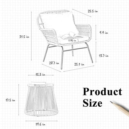 FINCATI BOHO Luxury Outdoor Patio Wicker Conversation Sectional Sofa Set