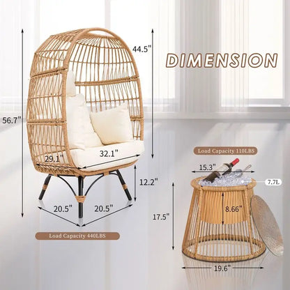 FINCATI BOHO Luxury Outdoor Patio Wicker Conversation Sectional Sofa Set