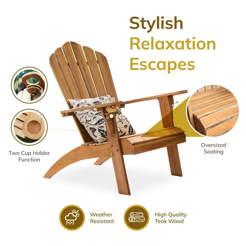 Cambridge Casual Cambria Adirondack Chairs with Cup Holder Set of 2