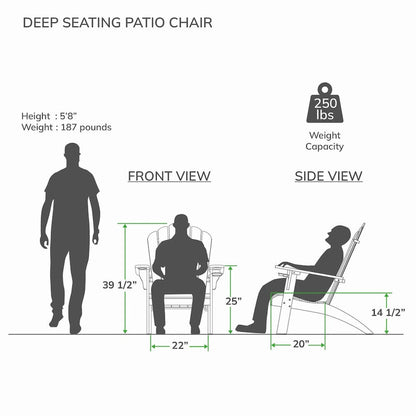 Cambridge Casual Cambria Adirondack Chairs with Cup Holder Set of 2